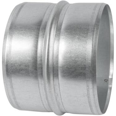 Imagem de Vent Systems Conector de duto de aço galvanizado de 12,7 cm - Extensão de duto de ventilação redonda - Acoplador de ventilação de metal - Conector de tubo galvanizado