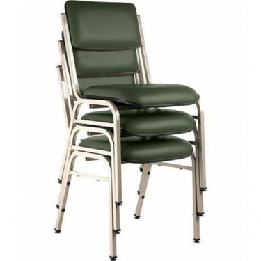 Imagem de Kit Com 3 Cadeiras Para Auditórios Linha Hotel Smart Verde - DESIGN OF