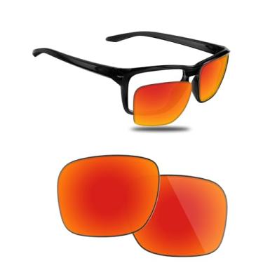 Imagem de Fiskr Lentes polarizadas de substituição compatíveis com óculos de sol Oakley Sylas OO9448 57 mm, resistente a impactos e ajuste perfeito - vermelho fogo