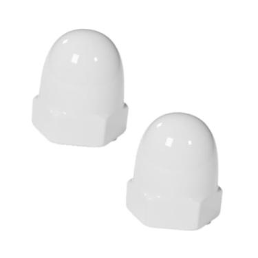 Imagem de WeiLaiKeQi 2 peças de tampas de parafuso de cerâmica para vaso sanitário fáceis de instalar, tampas decorativas úteis para parafusos de piso de vaso sanitário, Branco