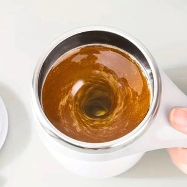 Imagem de Caneca Mixer Magnética Automática, 380ml, com Cabo USB, Inox e Plástico, 13,5cm Altura