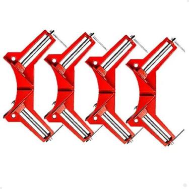 Imagem de Kit 4 Peças Grampo Sargento Canto Angular 75 Mm 2 Morsas - Lorben