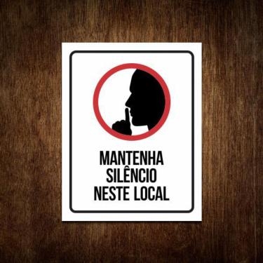Imagem de Placa De Sinalização -  Aviso Mantenha Silêncio (27X35)