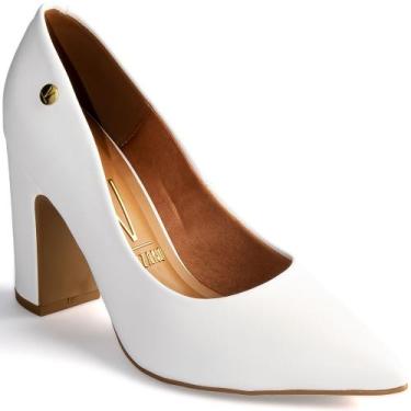 Imagem de Sapato Scarpin Vizzano Salto Alto Bloco Confortável 1285, Branco, 37