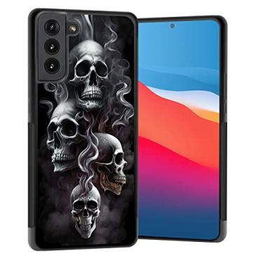 Imagem de Vobber Capa para Galaxy S23, capa protetora fina com arquitetura antiarranhões TPU à prova de choque para Samsung Galaxy S23 6,1 polegadas 2023, caveira única