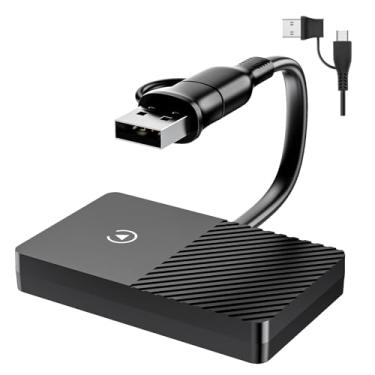 Imagem de Adaptador CarPlay sem fio para iPhone, para adaptador Apple CarPlay Android Auto 2 em 1, Plug and Play, converte CarPlay sem fio para iPhone e Android, com portas USB/USB-C