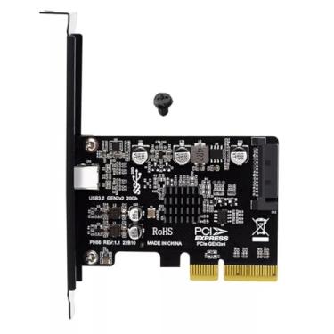 Imagem de Placa de expansão PH66 PCI-E para USB 3.2 geração 2x2 com interface de backup de energia SATA 15PIN chip ASM3242 transferência de dados 20Gbps