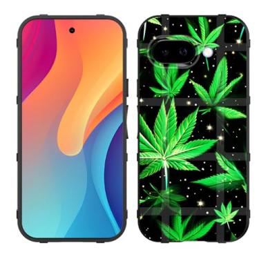 Imagem de GFEWYTJYJ Capa para Pixel 9a, capa protetora de borracha macia de TPU flexível com absorção de choque para Google Pixel 9a 6,3 polegadas 2025, folhas de maconha