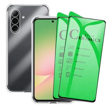 Imagem de Kit Capa Protetora Transparente Anti-Impacto para Samsung Galaxy A56+ 2 Películas de Cerâmica, Capinha com Proteção de Câmera