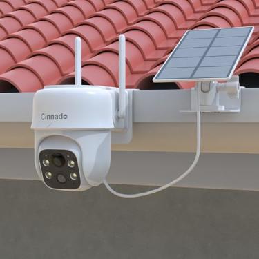 Imagem de HOLACA Kits de suporte de calha compatíveis com câmeras de segurança solar Cinnado B6 2K/3MP sem fio ao ar livre e painel solar Cinnado