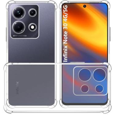 Imagem de USTIYA Capa para Infinix Phone Case Uso Resistente, Bumper Absorção Choques em TPU Transparente Capinha Protector Câmera Espessamento nas Quatro Pontas da Carcasa (Infinix Note 30 4G/5G)