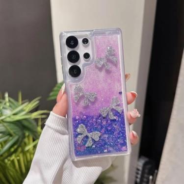 Imagem de Capa para Samsung A56, capa luxuosa com laço e diamante brilhante (para Samsung A56/roxa)