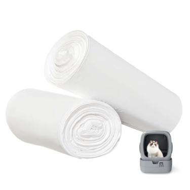 Imagem de Dedicado Mintakawa forros de gaveta de caixa de areia automática para gatos, saco de lixo pequeno, 20 unidades por rolo, 2 rolos, rasgo, uso para caixa de areia de gato, cozinha, banheiro e lata de