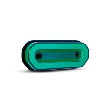 Imagem de Luz Lateral Verde Led Oval Bivolt Ologo Caminhão Carreta Verde