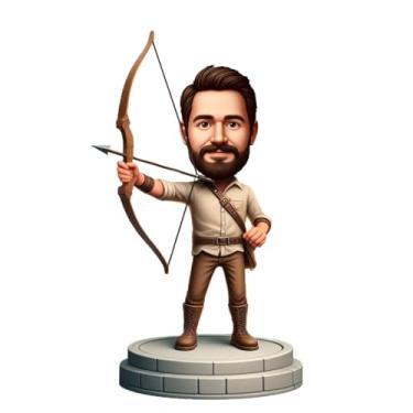 Imagem de Boneco de arqueiro masculino para amigos que amam tiro com arco em aniversários ou feriados, decoração ideal para exibir espírito ao ar livre, presente perfeito para aventura - homens apaixonados