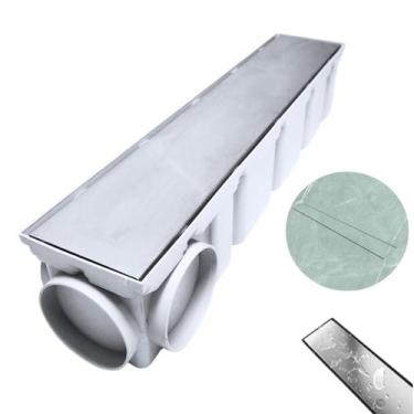 Imagem de Ralo Quintal Borda De Piscina 10x50 Modular Oculto Piso Branco - FICON