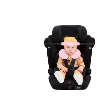 Imagem de Kit Almofada de pescoço e Faixa Apoio Suporte Cabeça de Bebê Cadeirinha Carro (Kit Rosa)