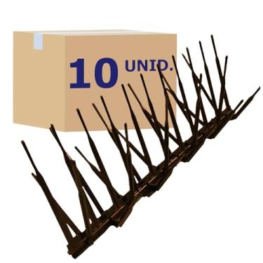 Imagem de Kit 10 Espículas Marrons Anti-Pombos e Gatos – Proteção para Muros 34cm