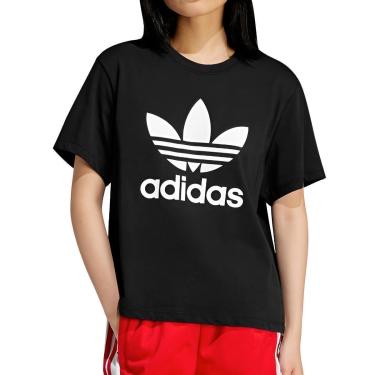 Imagem de Camiseta Adidas Boxy Adicolor Trefoil Preta-Feminino