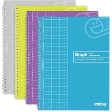 Imagem de Blocos de notas em espiral Emarw com papel branco resistente de quádruplas cores sortidas e resistentes à água para proteger suas anotações, 3 furos perfurados para anel de fichário, multi