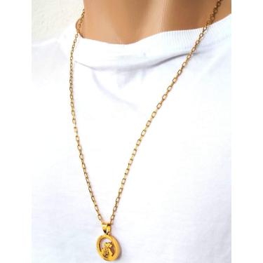 Imagem de Cordão Corrente Elo Cartier Banhada Ouro 18K São Jorge