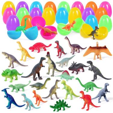 Imagem de Ovos de Páscoa pré-preenchidos BBPOOL com brinquedos de dinossauro para crianças x24