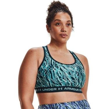 Imagem de Top de Treino Plus Size Feminino Under Armour Crossback Mid Print, Azu