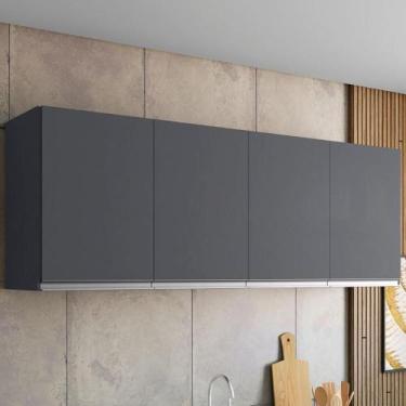 Imagem de Armario Aereo Texas 4pts 1,50m cinza fosco - Mais de Casa