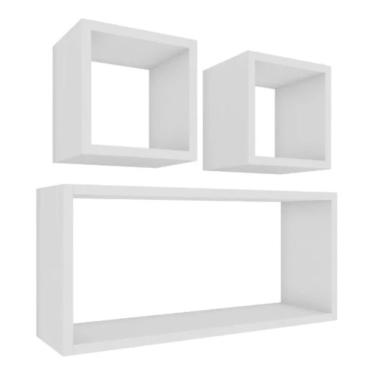 Imagem de Nicho Cubo Branco Kit Com 3 Peças 100% Mdf 15Mm