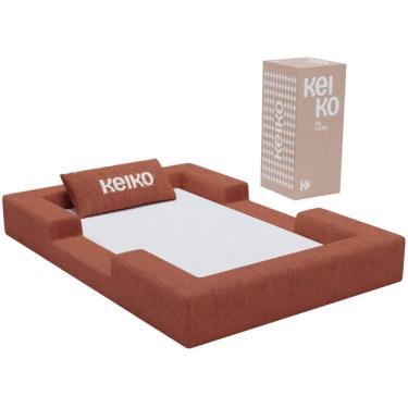 Imagem de Cama Montessoriana Solteiro Ninho 100% Espuma Boucle Laranja Keiko