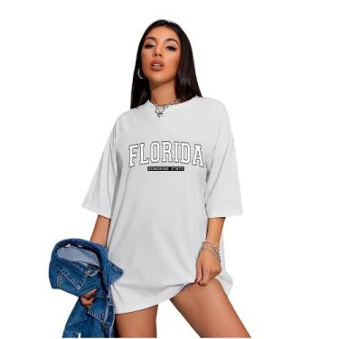 Imagem de Camiseta Oversized Feminina Florida Sunshine - FSL.CONF, Cinza, GG