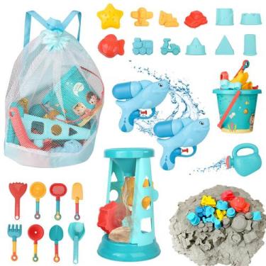 Imagem de Brinquedos de praia LUCKFUTURE Sand Toys, 25 unidades com pistola de á