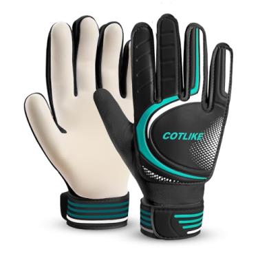 Imagem de COTLIKE Luvas de goleiro de futebol – Luvas de goleiro para crianças, meninos, meninas, jovens, luvas de goleiro para crianças de 8 a 12 anos com aderência forte, palmas 100% látex, design respirável