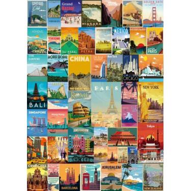 Imagem de Quebra-cabeça PICKFORU Vintage World Travel 1000 peças