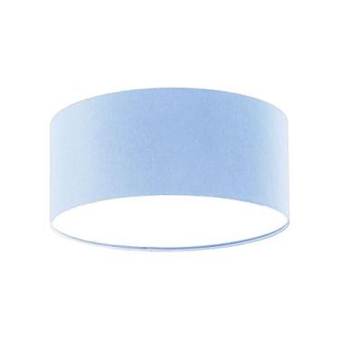 Imagem de Luminária Plafon Redondo Cúpula em Tecido 30x15 - Tom Luz, Azul5925
