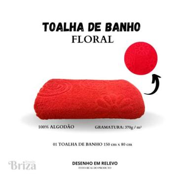 Imagem de Toalha de Banho Briza 100% Algodão Banhão (0,80 X 1,50m) Floral - Goia
