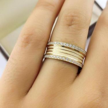Imagem de Par de Aliancas em Ouro 18K colecao Eternize 8mm e 10g - JoiaUnica