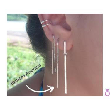 Imagem de brinco feminino palito articulado  em prata 925 - isa roncari joias