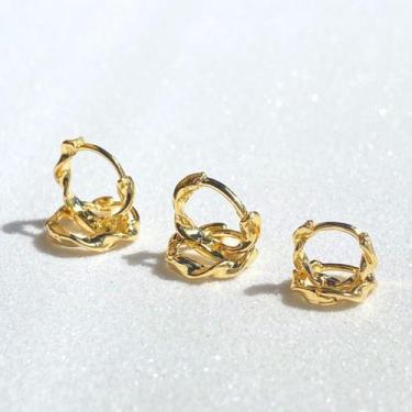 Imagem de Trio De Argolas Torcidas Banhado a Ouro 18 K - DRoss