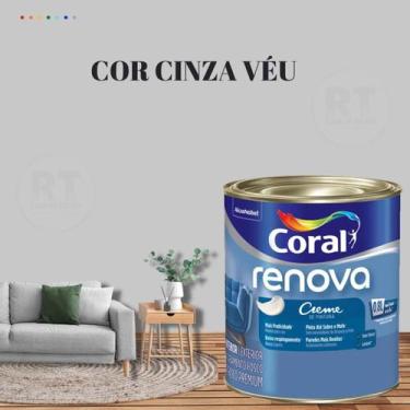 Imagem de Tinta Parede Cinza Renova Acrílica Fosca 800ml - Coral, CINZA VÉU