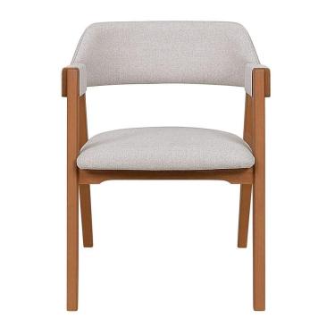 Imagem de Kit 2 Cadeiras De Jantar Verona Encosto Concha Linho Bege