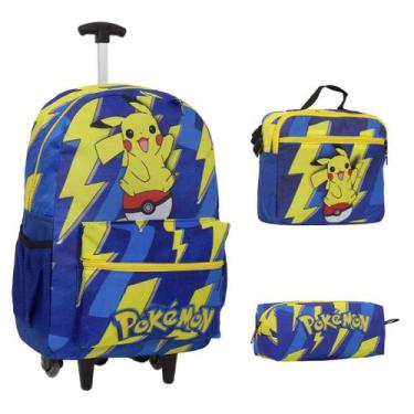Imagem de Kit Mochila Infantil de Carrinho Pokémon + Lancheira Térmica - TOYS 2U