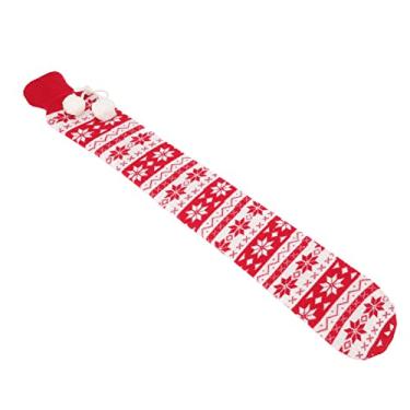 Imagem de ZJchao Bolsa de água Quente 72cm 2000ml Fast Transfer Injeção de água Hot Bottle Bottle Wists (Floco de neve vermelho)