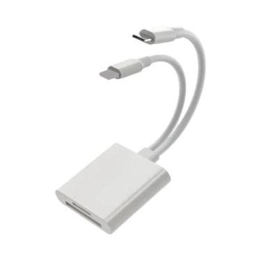 Imagem de Adaptador Leitor De Cartão OTG Tipo 2 Em 1 Para Cartão De Memória SD T