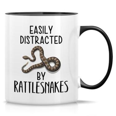 Imagem de Retreez Caneca engraçada Herpetologists - Caneca Facilmente Distraída por Cascavéis - Caneca de café ou chá de cerâmica de 325 ml - Presente sarcástico bem-humorado para amantes de cobras, colegas de