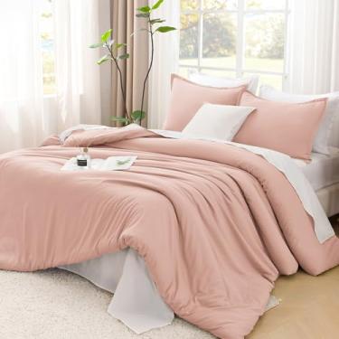 Imagem de Litanika Edredons Blush Super King plus size, conjunto de cama leve e lisa, 3 peças, conjunto de cama fofa para todas as estações (edredom de 300 x 300 cm e 2 fronhas)