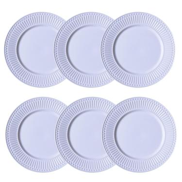 Imagem de Conjunto de Pratos Rasos Porto Brasil Roma em Faiança Feldspática – 6 Peças