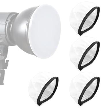 Imagem de MEETOOT Conjunto de 4 difusores Softbox 7"/18 cm padrão de tecido macio difusor de luz para flash branco
