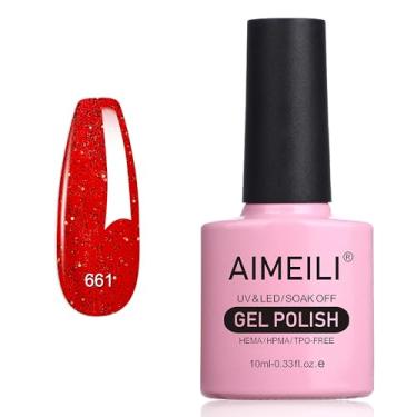 Imagem de AIMEILI Esmalte de gel de imersão em U V Hema Free Gel Polish para arte de unhas, salão de manicure, faça você mesmo, casa