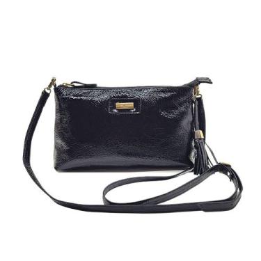 Imagem de Bolsa de Ombro Feminina Couro Legítimo Bolso Interno Alça Regulável Ta